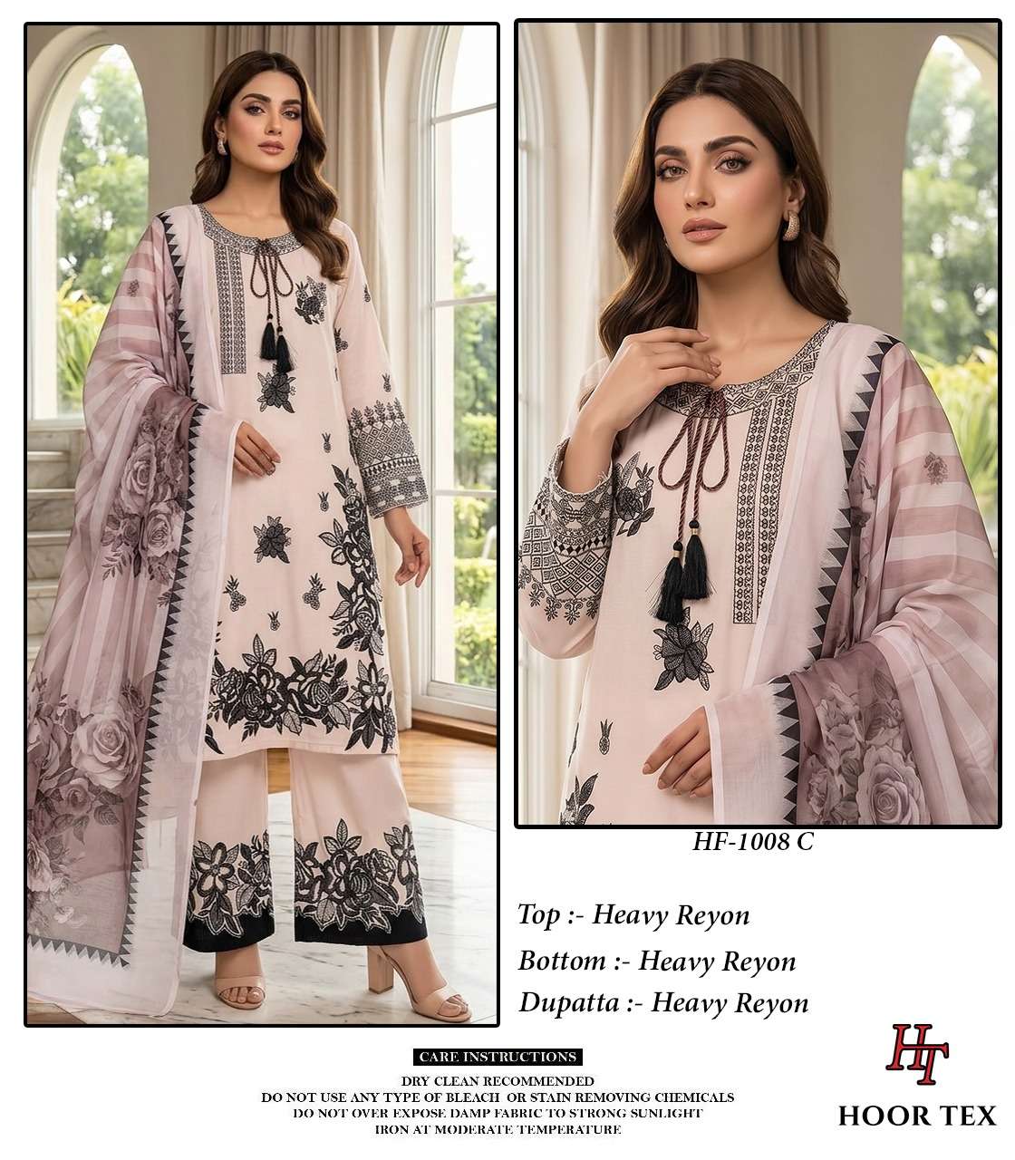 Hoor Tex HF-1008 Rayon Printed Stitched Pakistani Suit Set