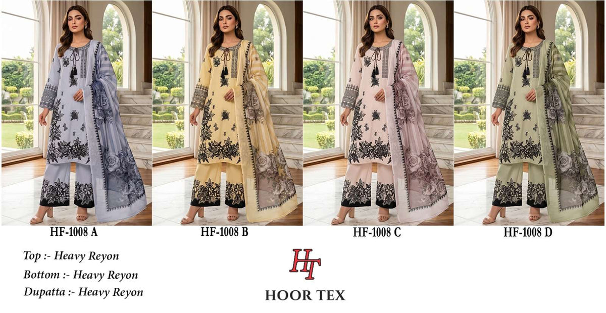 Hoor Tex HF-1008 Rayon Printed Stitched Pakistani Suit Set