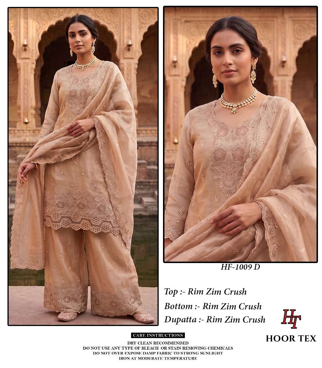 HOOR TEX HF-1009 Crush Stitched Pakistani Suit Set