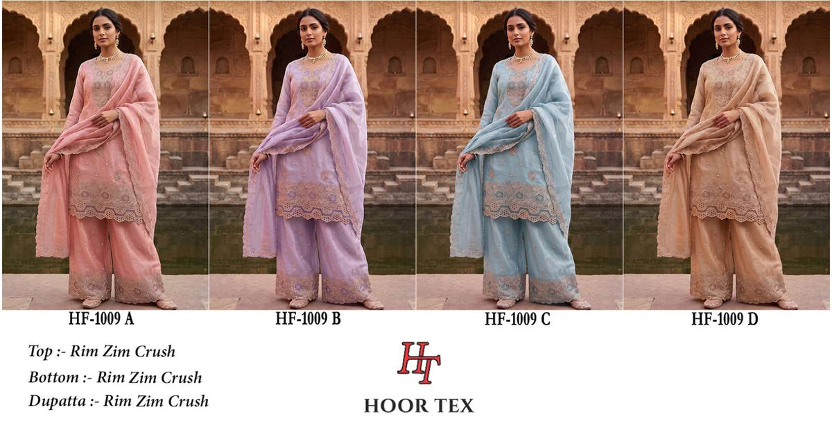 HOOR TEX HF-1009 Crush Stitched Pakistani Suit Set
