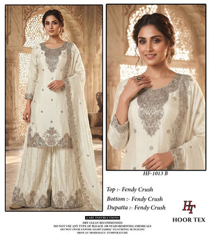 HOOR TEX HF-1013 Fandy Crush Embroidered Stitched Pakistani Sharara Salwar Suit