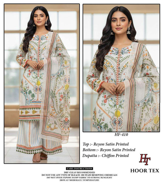 Hoor Tex HF-410 Rayon Satin Pakistani Suit