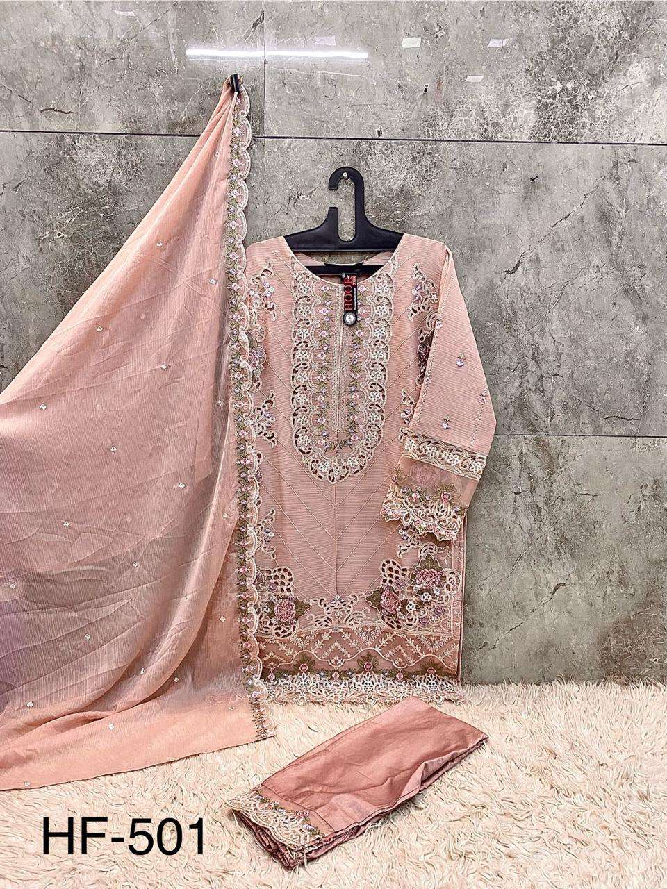 Hoor Tex HF - 501 Chiffon Pakistani Suit Set - Amrah Wholesale