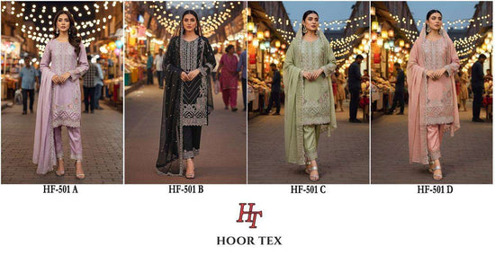 Hoor Tex HF - 501 Chiffon Pakistani Suit Set - Amrah Wholesale
