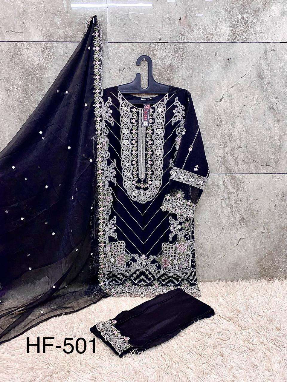 Hoor Tex HF - 501 Chiffon Pakistani Suit Set - Amrah Wholesale