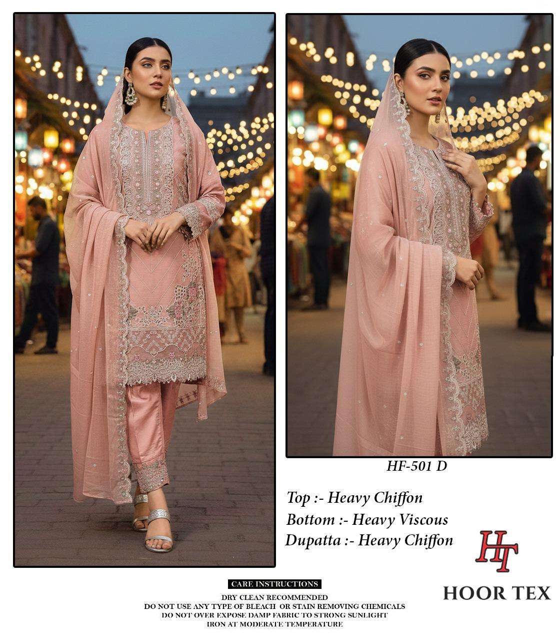Hoor Tex HF - 501 Chiffon Pakistani Suit Set - Amrah Wholesale