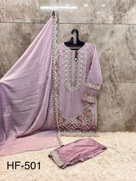 Hoor Tex HF - 501 Chiffon Pakistani Suit Set - Amrah Wholesale