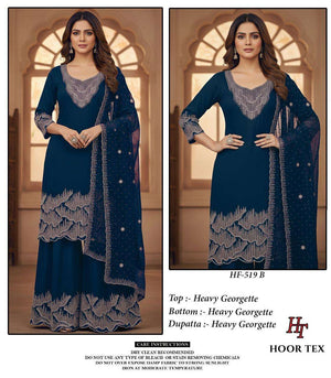 HOOR TEX HF - 519 Pure Georgette Pakistani Dress Set - Amrah Wholesale