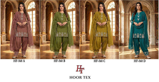 HOOR TEX HF-568 Crunchy Embroidered Pakistani Suit Set - Amrah Wholesale