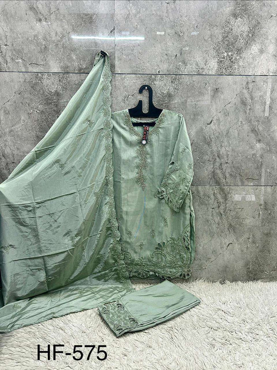 HOOR TEX HF - 575 Fancy Embroidery Dress Material - Amrah Wholesale