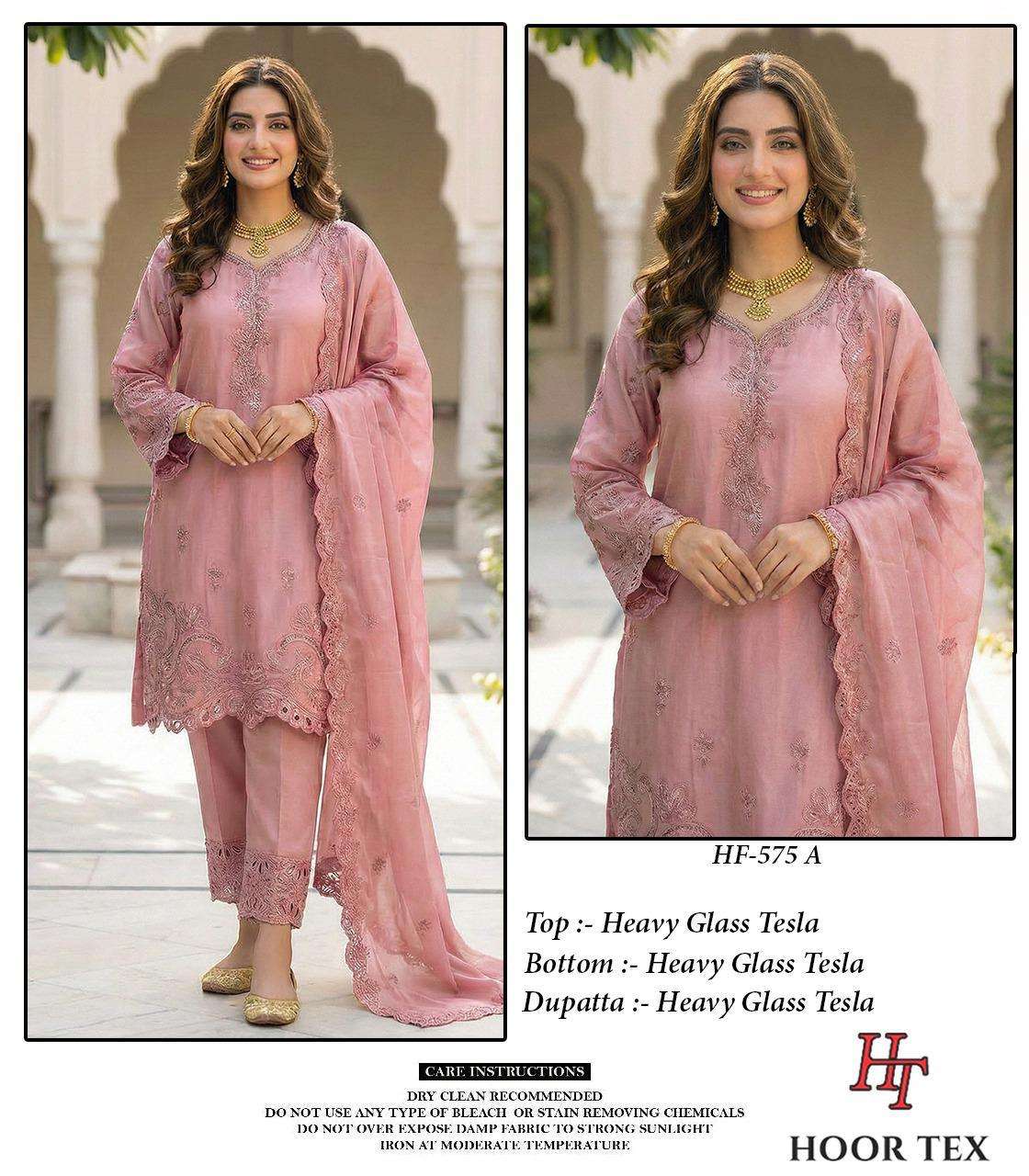 HOOR TEX HF - 575 Fancy Embroidery Dress Material - Amrah Wholesale
