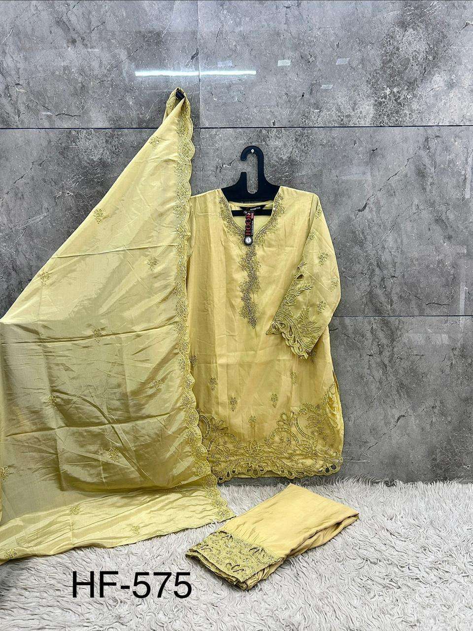 HOOR TEX HF - 575 Fancy Embroidery Dress Material - Amrah Wholesale