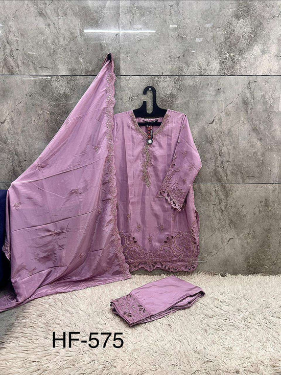 HOOR TEX HF - 575 Fancy Embroidery Dress Material - Amrah Wholesale