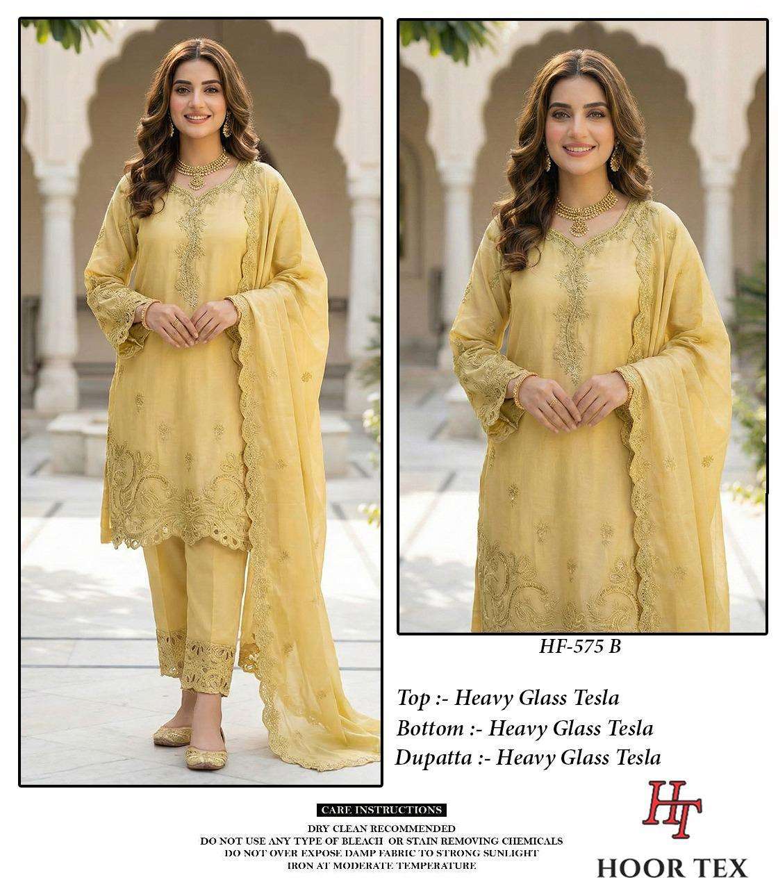 HOOR TEX HF - 575 Fancy Embroidery Dress Material - Amrah Wholesale