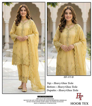 HOOR TEX HF - 575 Fancy Embroidery Dress Material - Amrah Wholesale