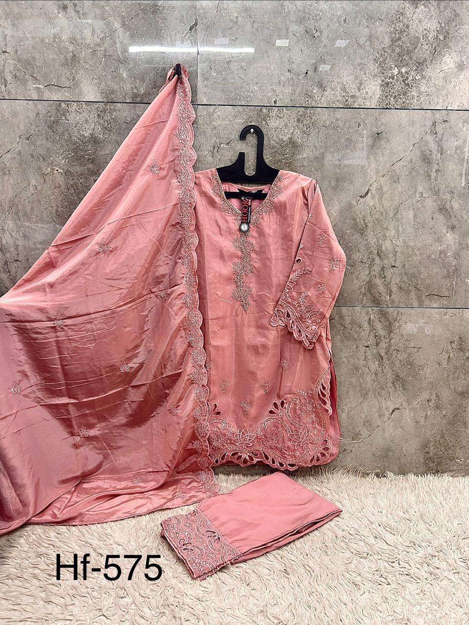 HOOR TEX HF - 575 Fancy Embroidery Dress Material - Amrah Wholesale
