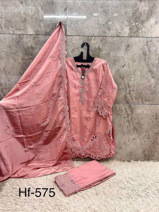 HOOR TEX HF - 575 Fancy Embroidery Dress Material - Amrah Wholesale