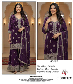 Hoor Tex HF-576 Crunch Silk Pakistani Suit Wholesale