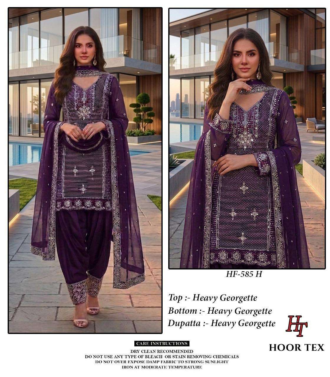 HOOR TEX HF-585 Georgette Embroidery Pakistani Suit Set