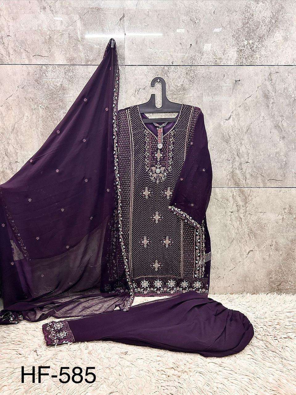 HOOR TEX HF-585 Georgette Embroidery Pakistani Suit Set