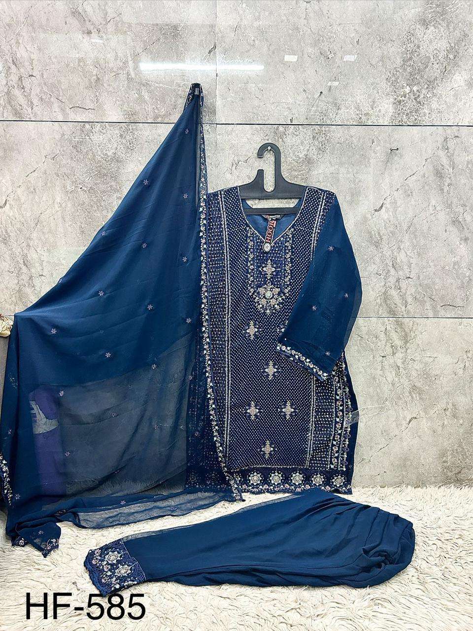 HOOR TEX HF-585 Georgette Embroidery Pakistani Suit Set