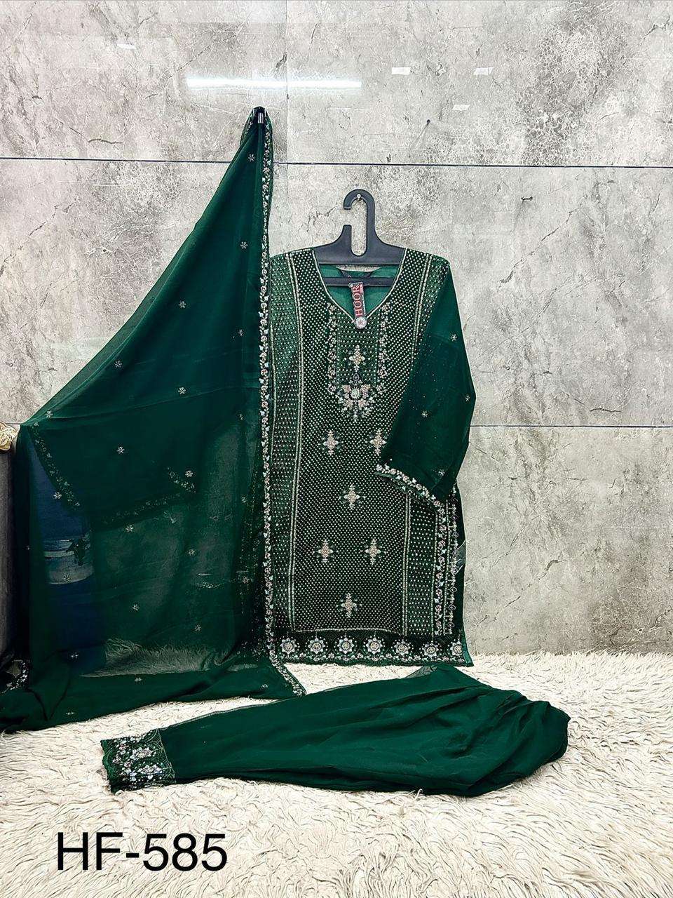 HOOR TEX HF-585 Georgette Embroidery Pakistani Suit Set