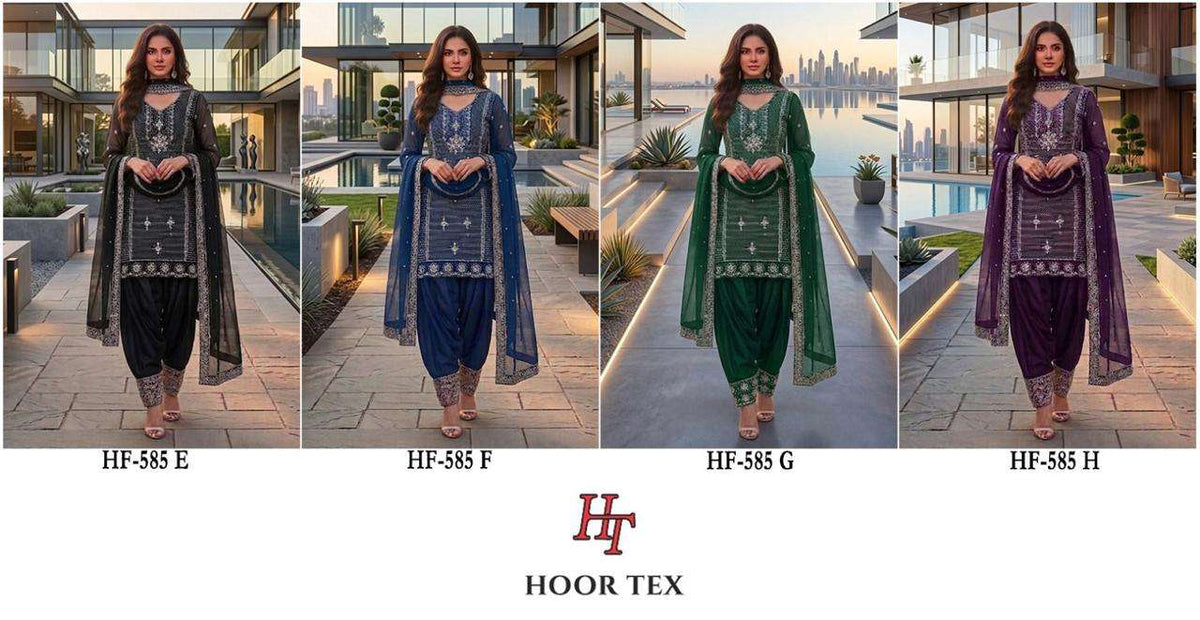 HOOR TEX HF-585 Georgette Embroidery Pakistani Suit Set