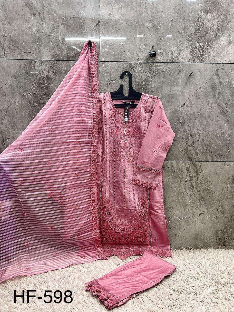 Hoor Tex HF-598 Crystal Viscose Embroidered Pakistani Dress