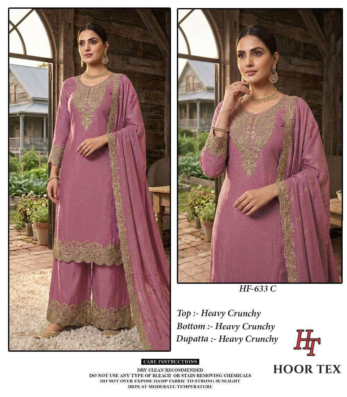 HOOR TEX HF-633 Crunchy Embroidered Stitched Sharara Dress Collection