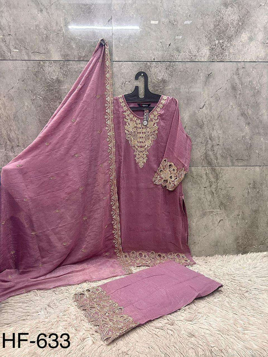 HOOR TEX HF-633 Crunchy Embroidered Stitched Sharara Dress Collection