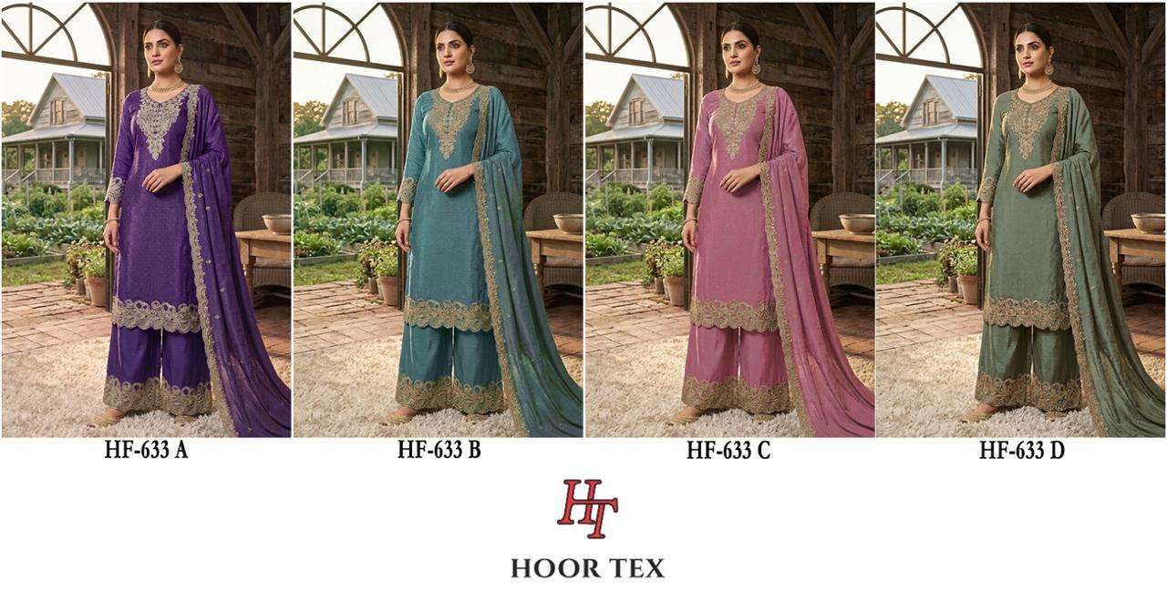 HOOR TEX HF-633 Crunchy Embroidered Stitched Sharara Dress Collection