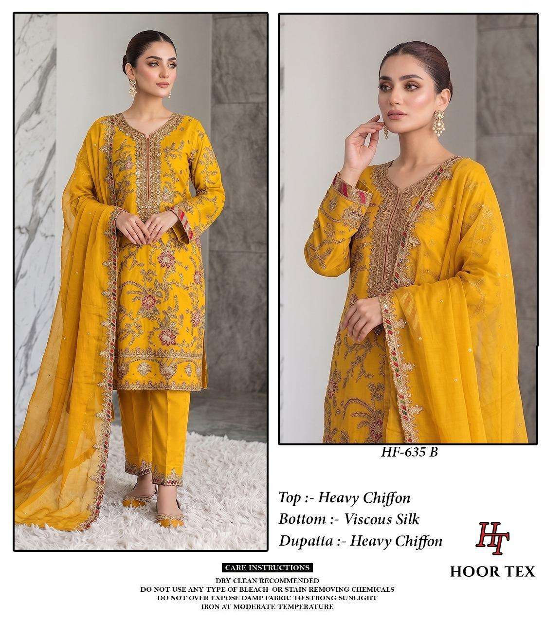 HOOR TEX HF-635 Chiffon Embroidered Pakistani Suit Set