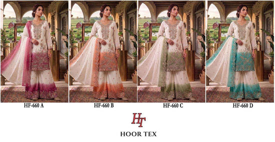 Hoor Tex HF-660 Shimmer Embroidery Fully Stitched Luxury Pakistani Suit Set - Amrah Wholesale
