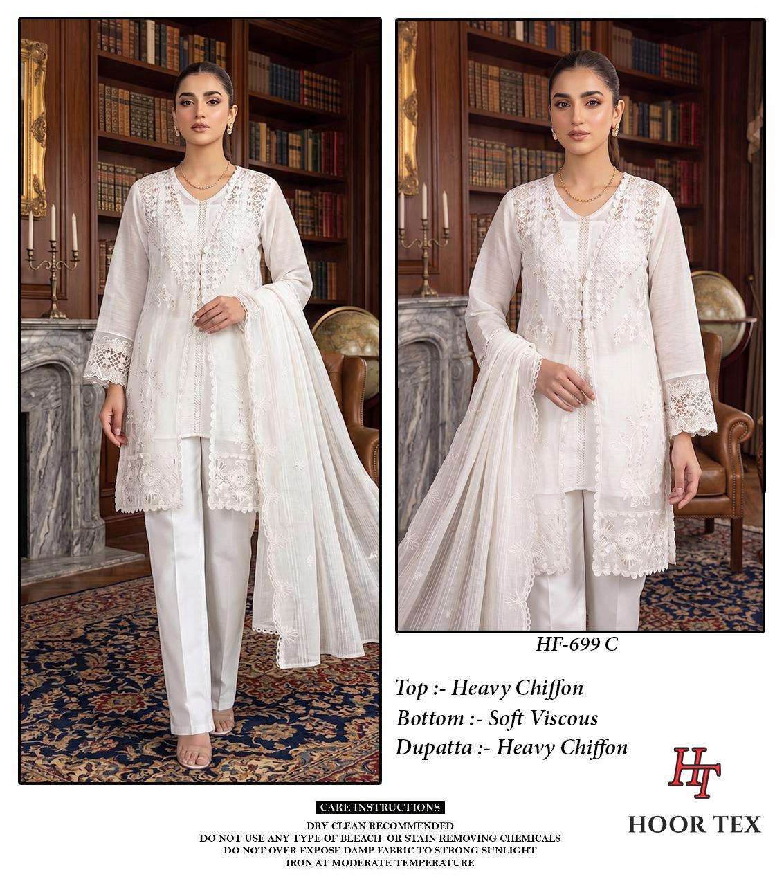 HOOR TEX HF-699 Chiffon Embroidered Pakistani Suit Set