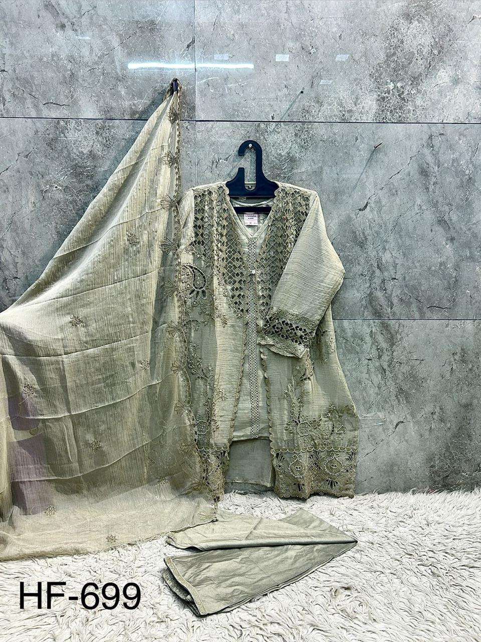 HOOR TEX HF-699 Chiffon Embroidered Pakistani Suit Set