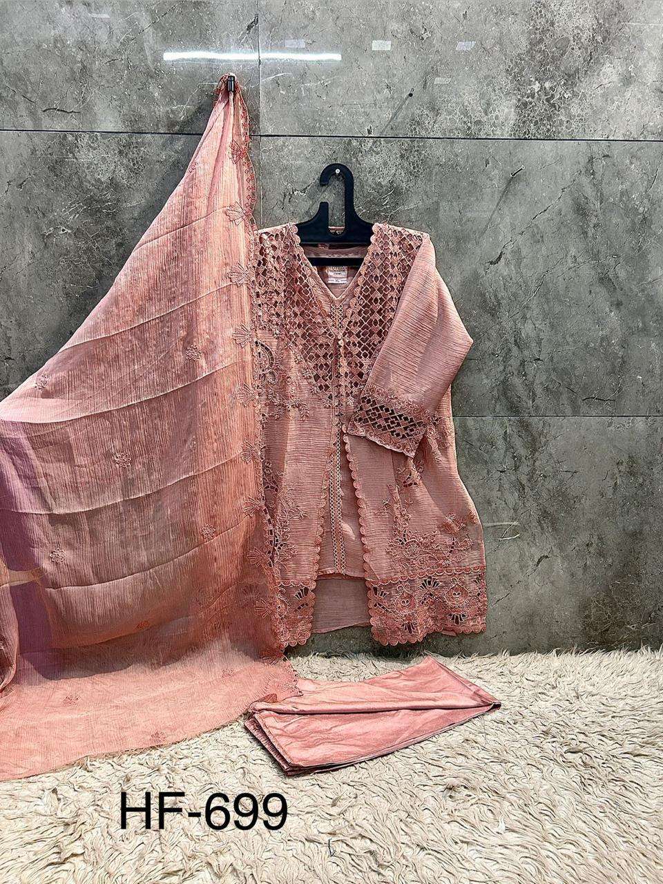HOOR TEX HF-699 Chiffon Embroidered Pakistani Suit Set