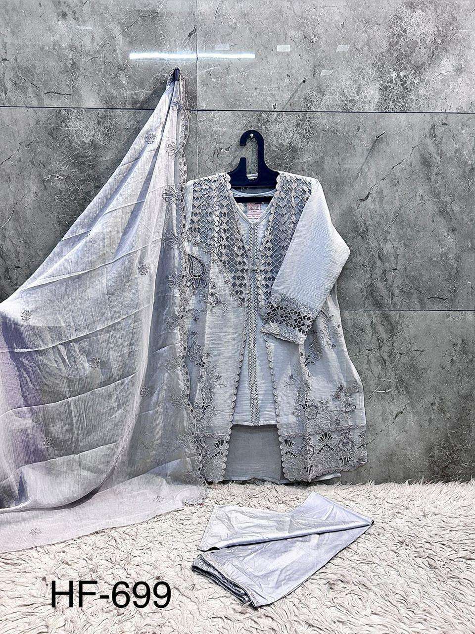 HOOR TEX HF-699 Chiffon Embroidered Pakistani Suit Set