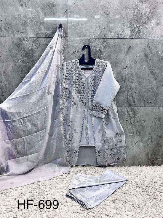HOOR TEX HF-699 Chiffon Embroidered Pakistani Suit Set