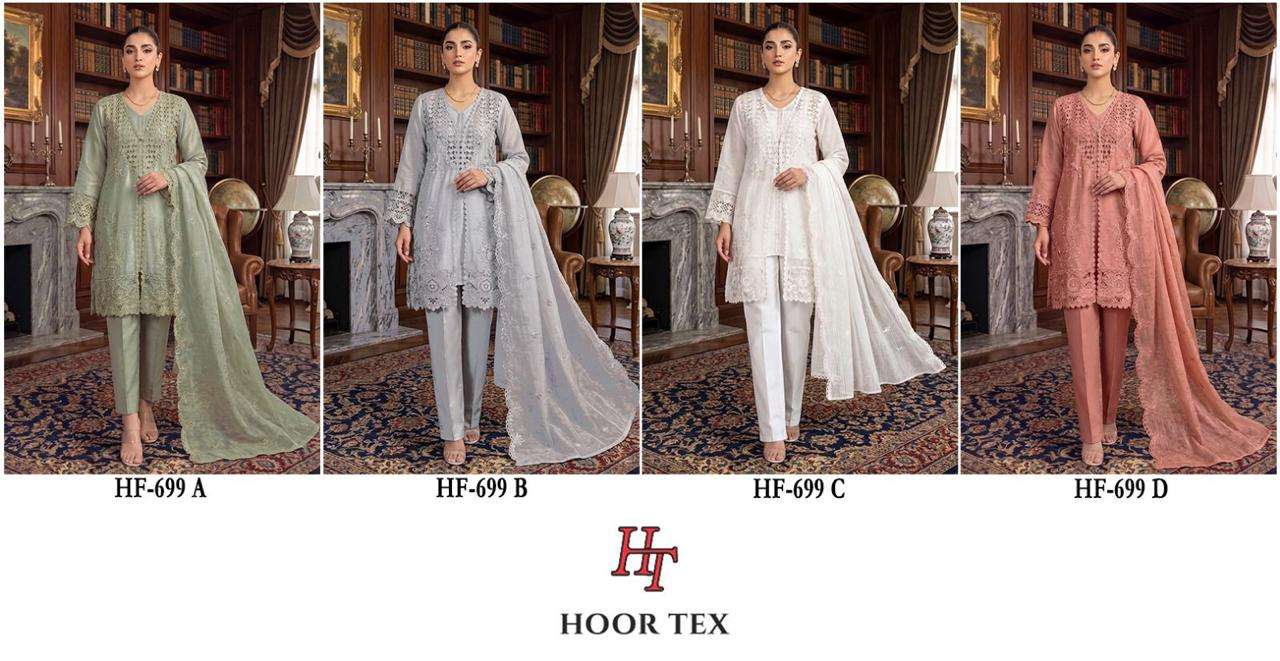 HOOR TEX HF-699 Chiffon Embroidered Pakistani Suit Set