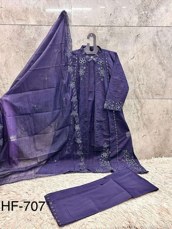 HOOR TEX HF-707 Crystal Viscose Embroidered Salwar Suit Set - Amrah Wholesale