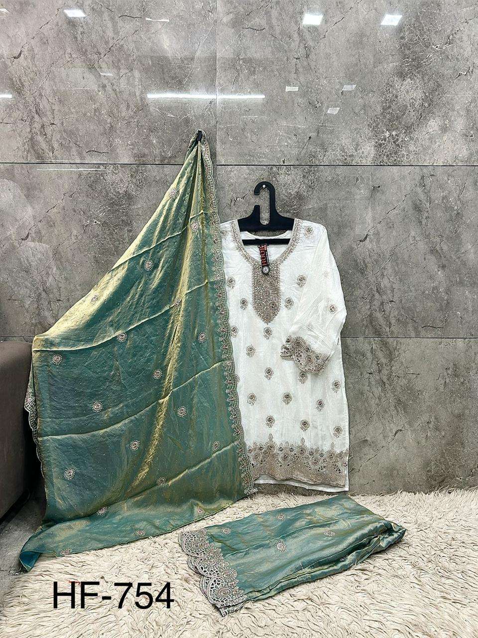 Hoor Tex HF-754 Fandy Embroidery Fully Stitched Luxury Pakistani Suit Set - Amrah Wholesale