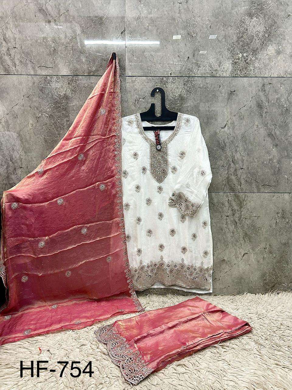 Hoor Tex HF-754 Fandy Embroidery Fully Stitched Luxury Pakistani Suit Set - Amrah Wholesale