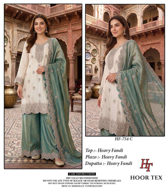 Hoor Tex HF-754 Fandy Embroidery Fully Stitched Luxury Pakistani Suit Set - Amrah Wholesale