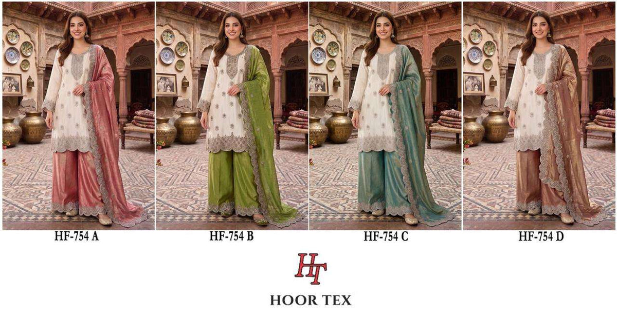 Hoor Tex HF-754 Fandy Embroidery Fully Stitched Luxury Pakistani Suit Set - Amrah Wholesale