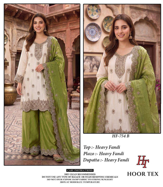 Hoor Tex HF-754 Fandy Embroidery Fully Stitched Luxury Pakistani Suit Set - Amrah Wholesale
