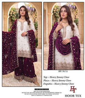 HOOR TEX HF-763 Jimmy Choo Embroidered Pakistani Suit Set