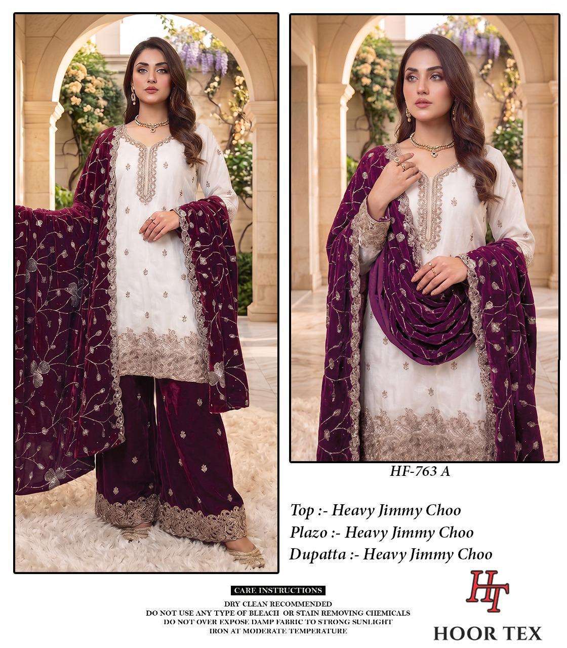 HOOR TEX HF-763 Jimmy Choo Embroidered Pakistani Suit Set