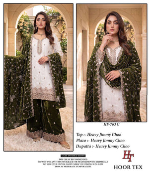 HOOR TEX HF-763 Jimmy Choo Embroidered Pakistani Suit Set