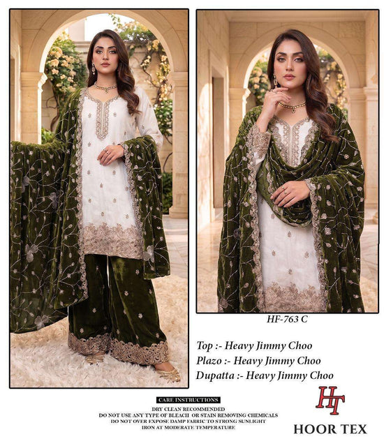 HOOR TEX HF-763 Jimmy Choo Embroidered Pakistani Suit Set