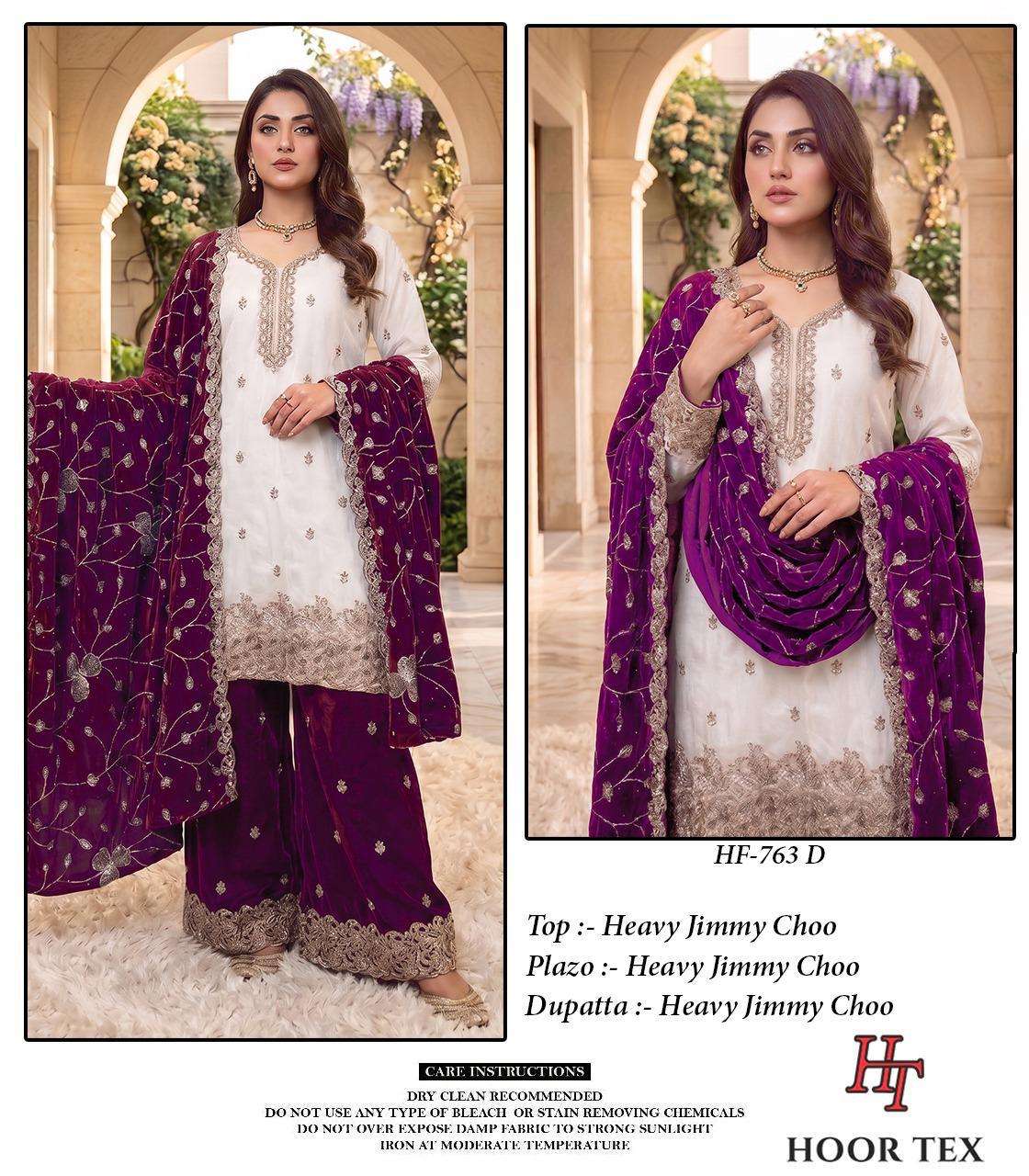 HOOR TEX HF-763 Jimmy Choo Embroidered Pakistani Suit Set